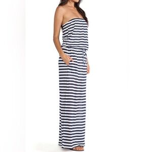 C&C California 100% Linen Stripe Tube Maxi Dress Sz. M